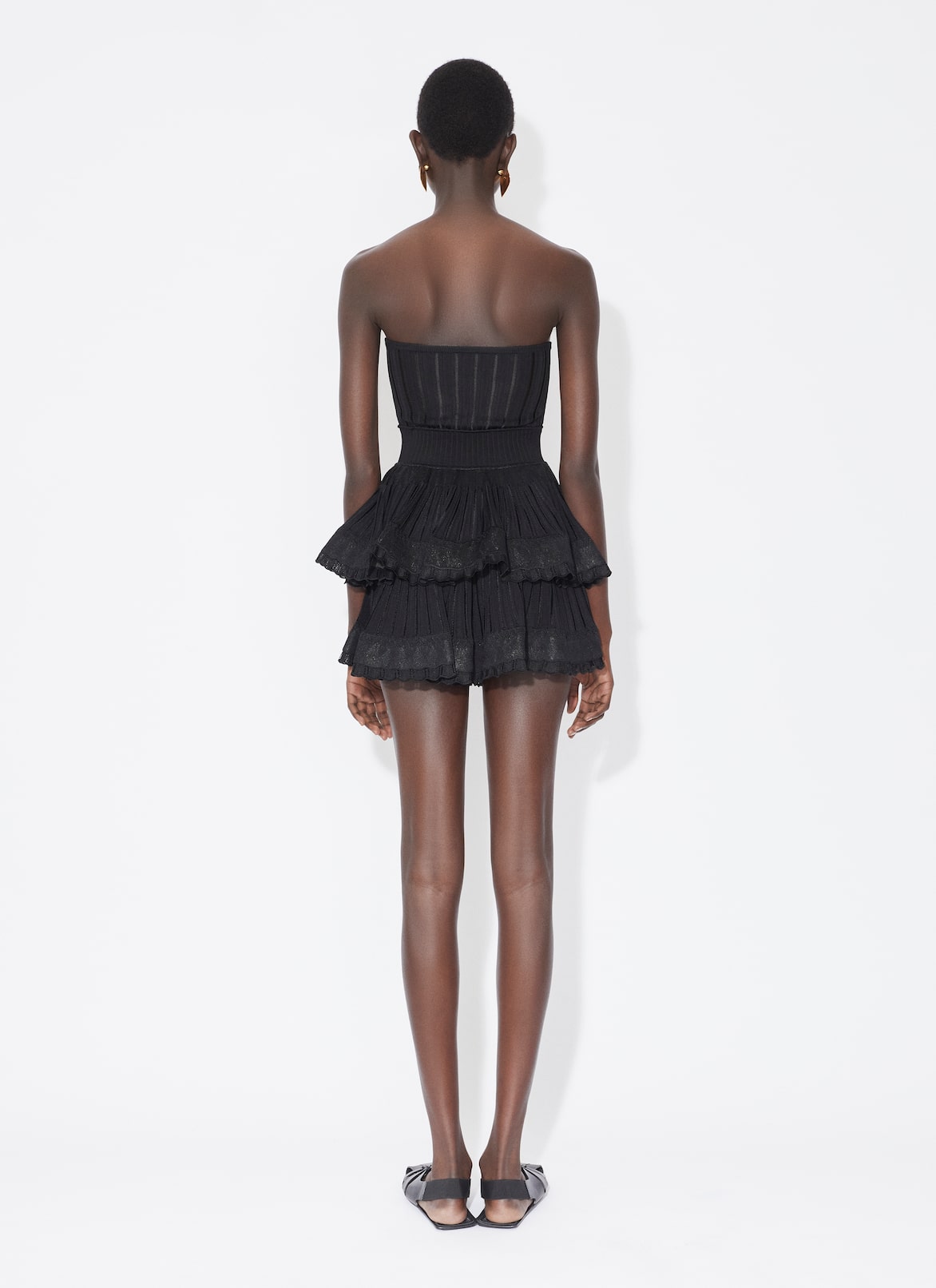 SPAGHETTI STRAPS CRINOLINE TOP ALAÏA BLACK SPAGHETTI STRAPS CRINOLINE TOP